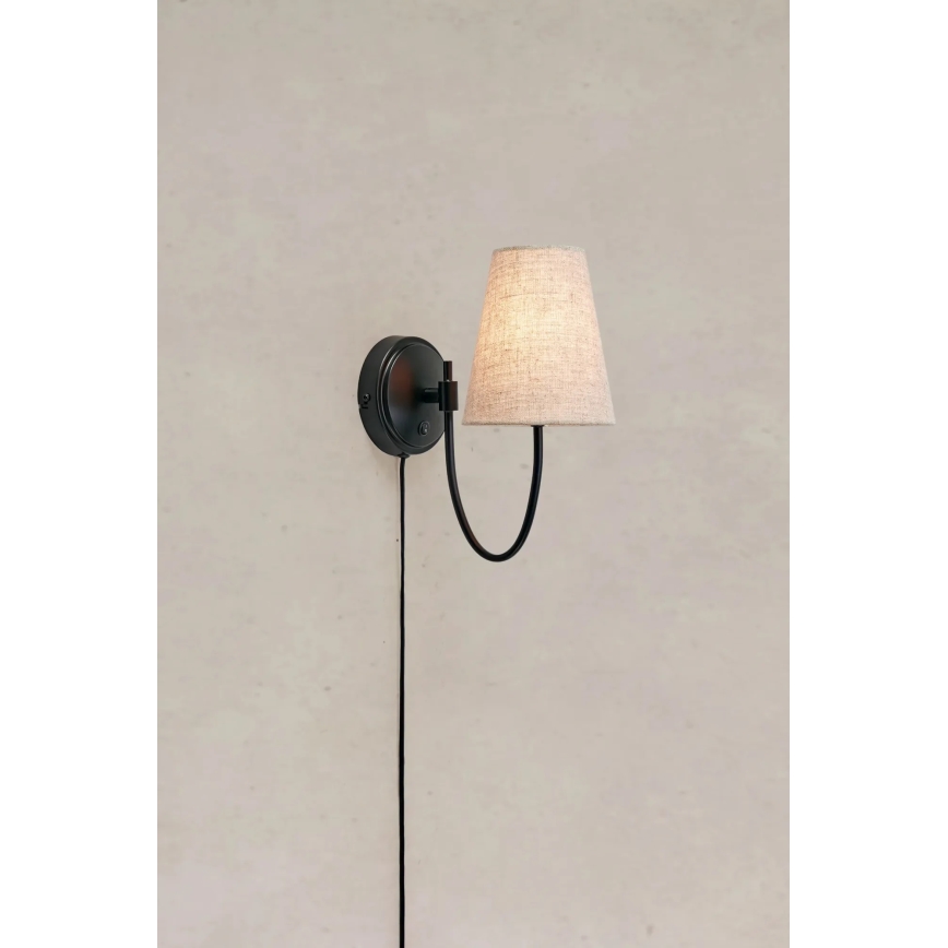 Markslöjd 108907 - Kinkiet AMAR 1xE14/40W/230V beżowy/czarny