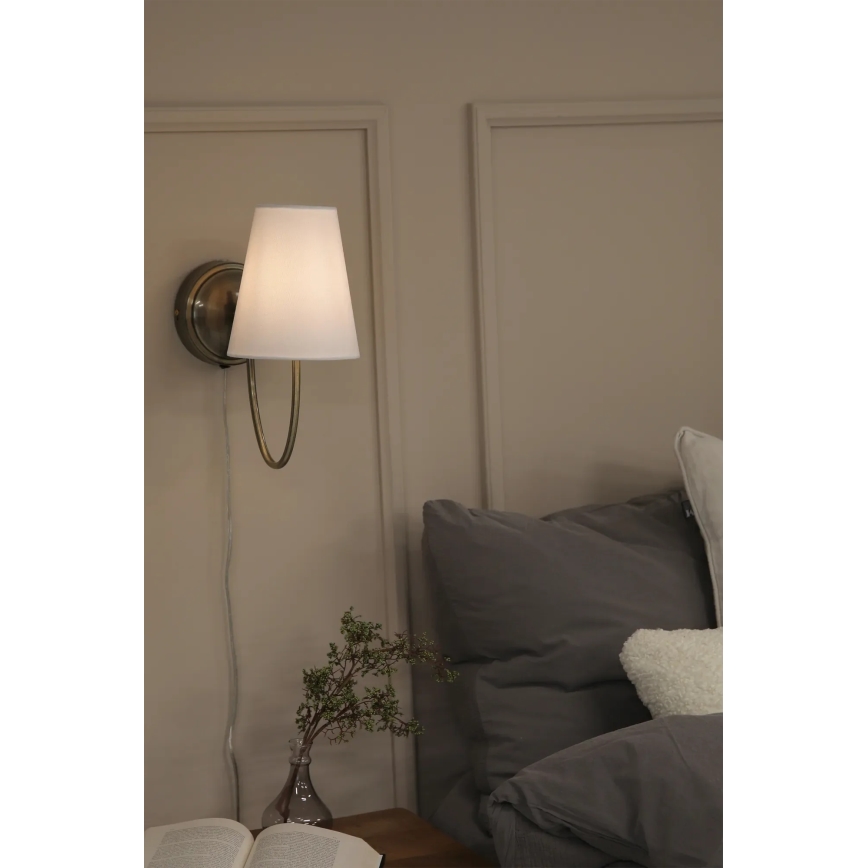 Markslöjd 108908 - Kinkiet AMAR 1xE14/40W/230V biały/mosiądz