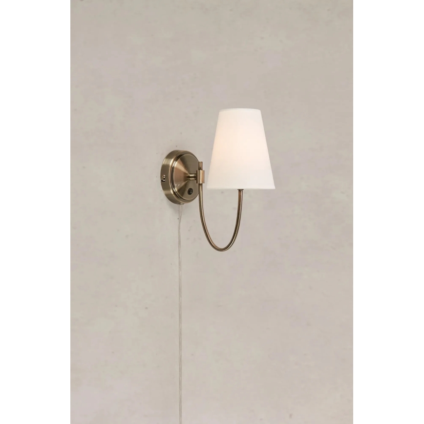 Markslöjd 108908 - Kinkiet AMAR 1xE14/40W/230V biały/mosiądz