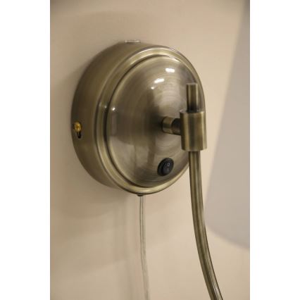 Markslöjd 108908 - Kinkiet AMAR 1xE14/40W/230V biały/mosiądz