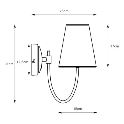 Markslöjd 108908 - Kinkiet AMAR 1xE14/40W/230V biały/mosiądz