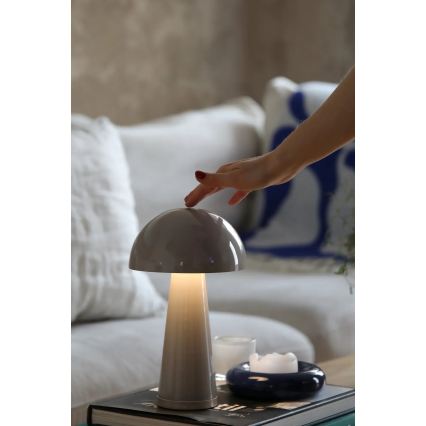 Markslöjd 108950 - Ładowalna lampka stołowa LED FUNGI z regulacją jasności LED/1,5W/5V 2000 mAh IP44 szara