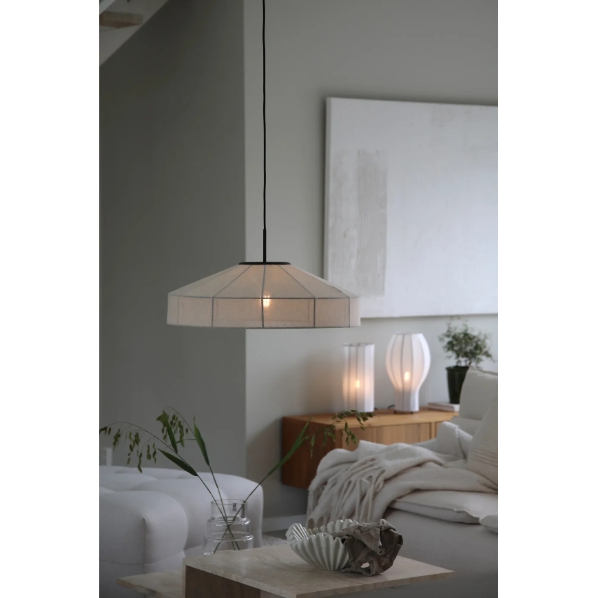 Markslöjd 108955 - Lampa wisząca na lince ALIA 1xE27/60W/230V średnica 57 cm kremowa/czarna