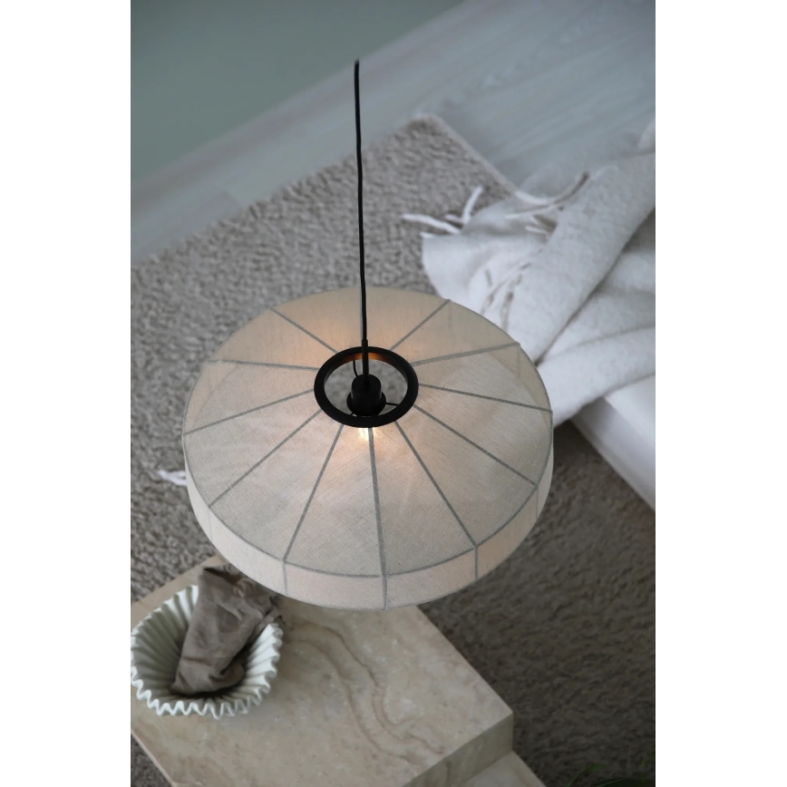 Markslöjd 108955 - Lampa wisząca na lince ALIA 1xE27/60W/230V średnica 57 cm kremowa/czarna