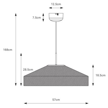 Markslöjd 108955 - Lampa wisząca na lince ALIA 1xE27/60W/230V średnica 57 cm kremowa/czarna