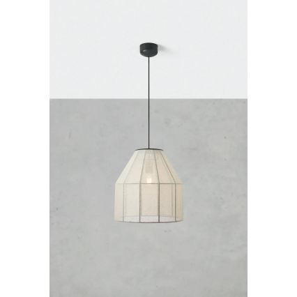 Markslöjd 108956 - Lampa wisząca na lince AIKO 1xE27/60W/230V Ø 37 cm kremowy/czarny