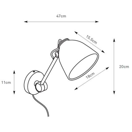 Markslöjd 108964 - Kinkiet TILT 1xE27/60W/230V szary
