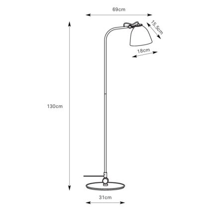 Markslöjd 108966 - Lampa podłogowa TILT 1xE27/60W/230V szara