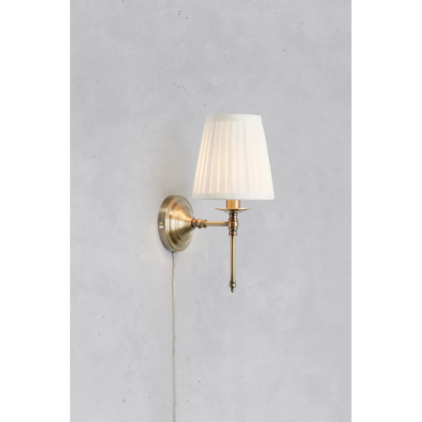 Markslöjd 108968 - Kinkiet MANOR 1xE14/40W/230V biały/mosiądz