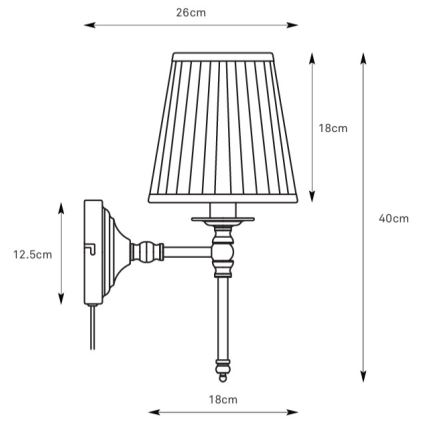 Markslöjd 108968 - Kinkiet MANOR 1xE14/40W/230V biały/mosiądz
