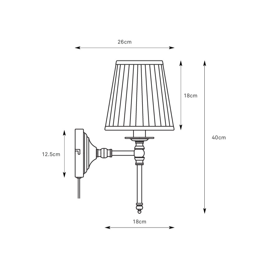 Markslöjd 108968 - Kinkiet MANOR 1xE14/40W/230V biały/mosiądz
