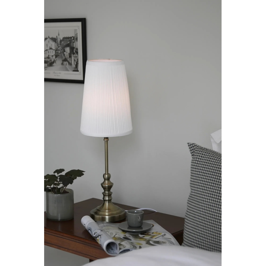 Markslöjd 108969 - Lampka stołowa NOBLE 1xE14/40W/230V 56 cm biała/mosiężna