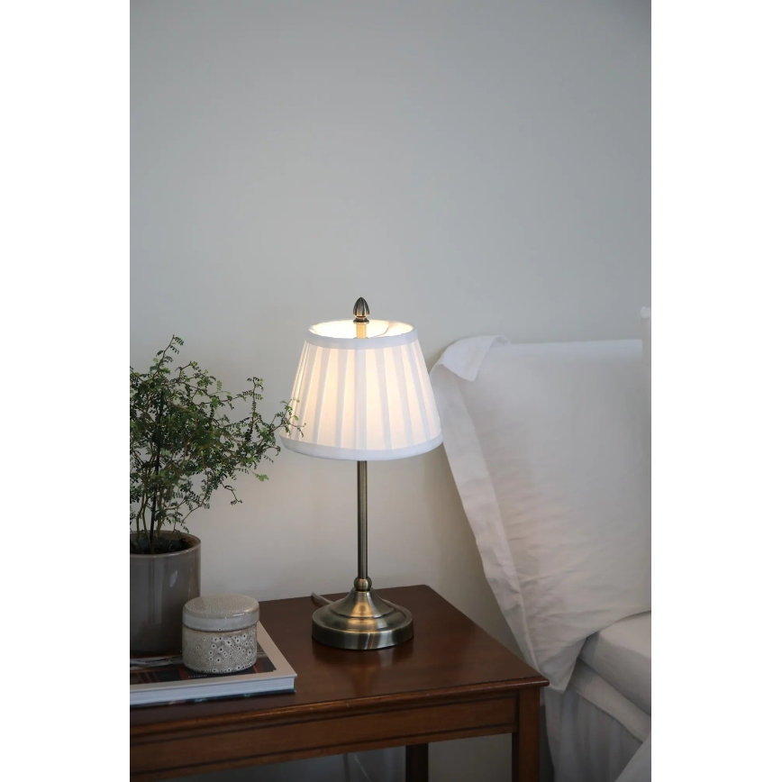 Markslöjd 108973 - Lampa stołowa OXFORD 1xE14/40W/230V biała/mosiądz