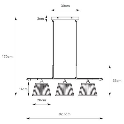 Markslöjd 108975 - Żyrandol na lince OXFORD 3xE14/40W/230V mosiądz/biały