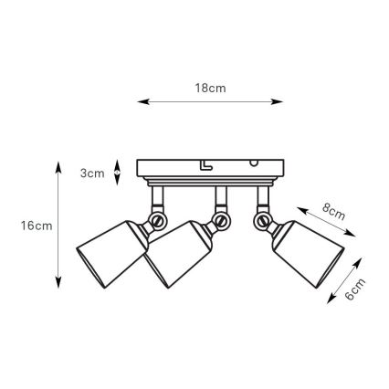 Markslöjd 108980 - Oprawa punktowa TINY 3xGU10/7W/230V mosiądz