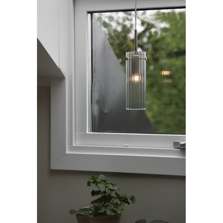 Markslöjd 109013 - Lampa wisząca na lince TIBIA 1xE14/40W/230V przezroczysta/mosiądz