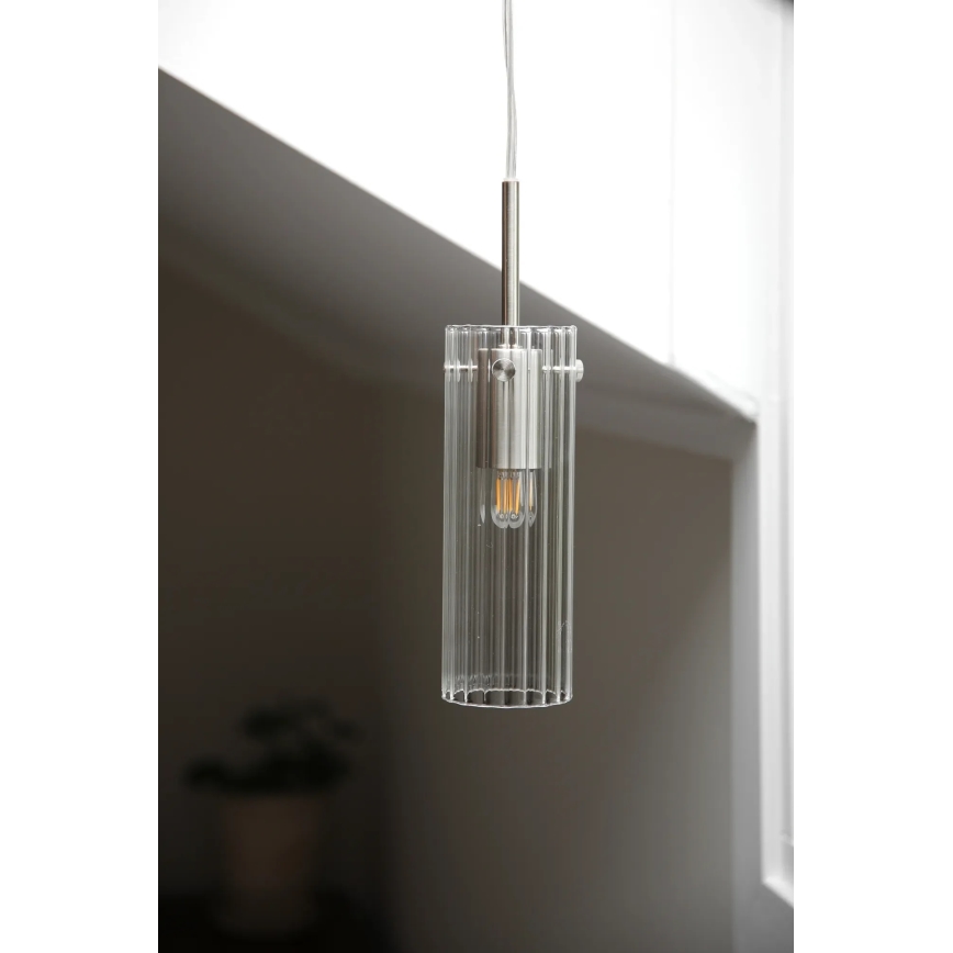Markslöjd 109013 - Lampa wisząca na lince TIBIA 1xE14/40W/230V przezroczysta/mosiądz