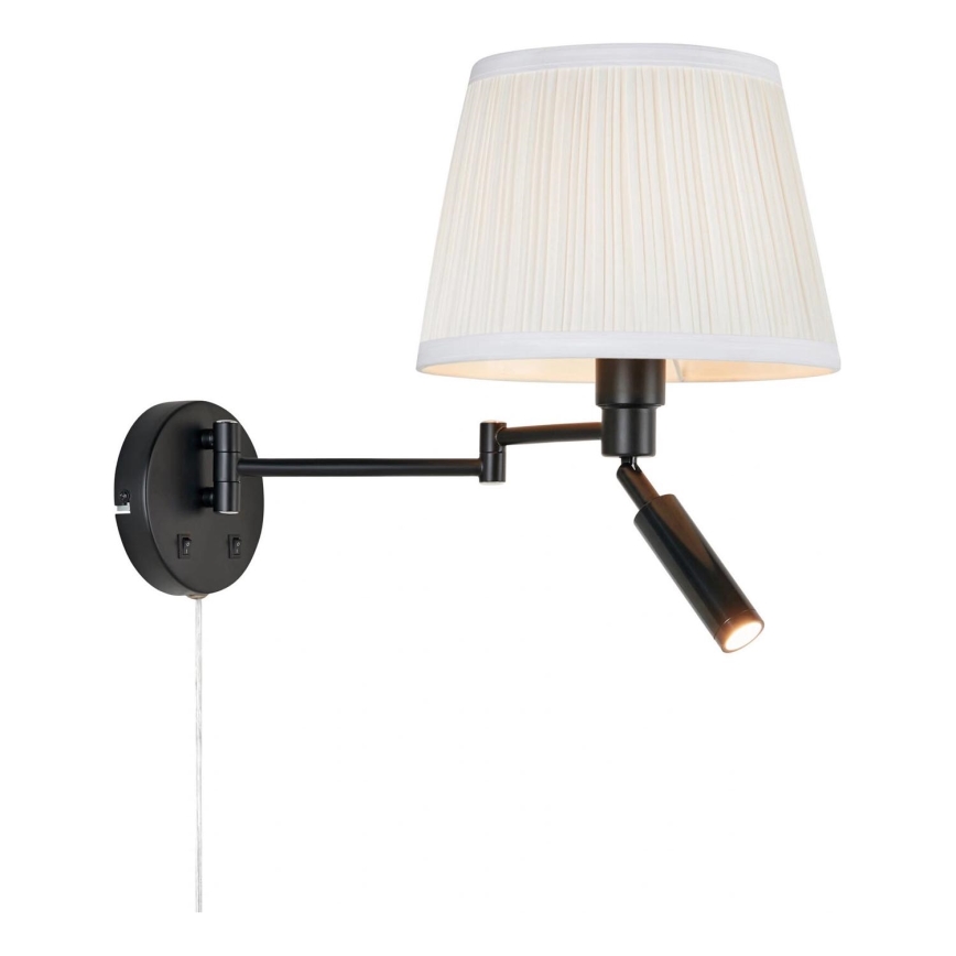 Markslöjd 109016 - Kinkiet LED PIVOT 1xE27/40W/230V + LED/4W kremowy/czarny