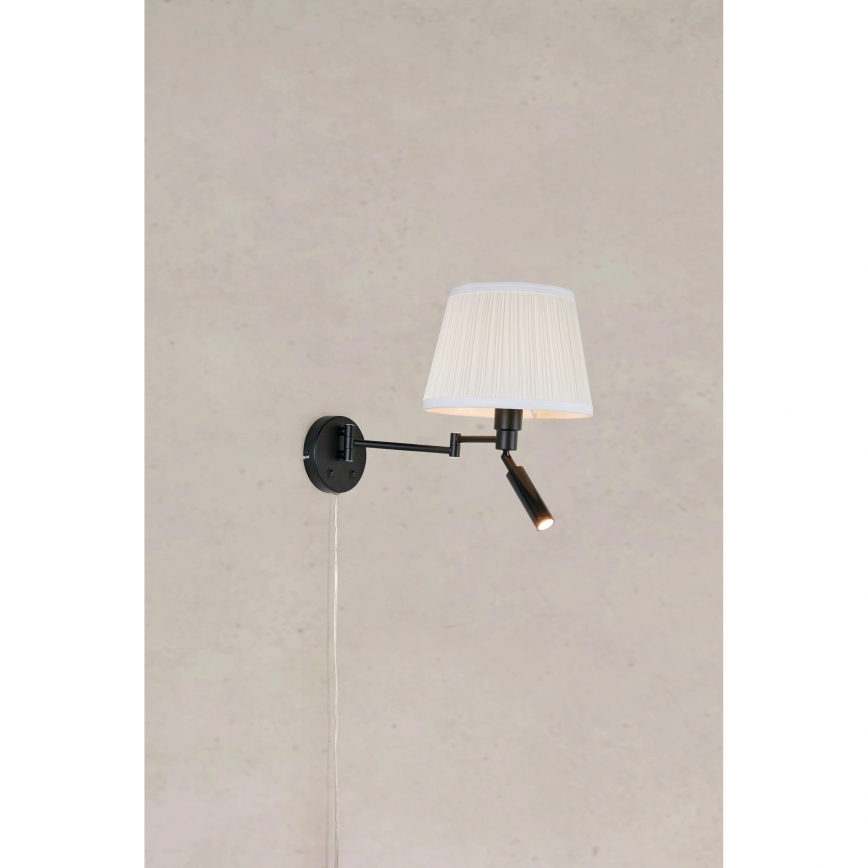 Markslöjd 109016 - Kinkiet LED PIVOT 1xE27/40W/230V + LED/4W kremowy/czarny