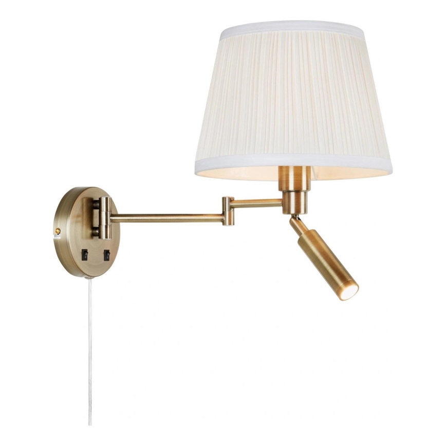 Markslöjd 109017 - Kinkiet LED PIVOT 1xE27/40W/230V + LED/4W kremowy/mosiądz