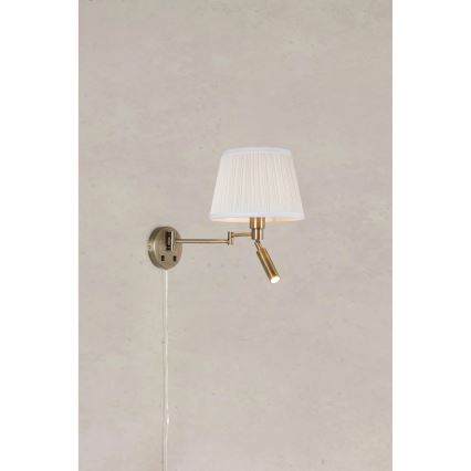 Markslöjd 109017 - Kinkiet LED PIVOT 1xE27/40W/230V + LED/4W kremowy/mosiądz