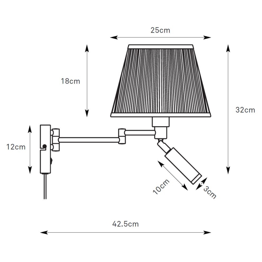 Markslöjd 109017 - Kinkiet LED PIVOT 1xE27/40W/230V + LED/4W kremowy/mosiądz