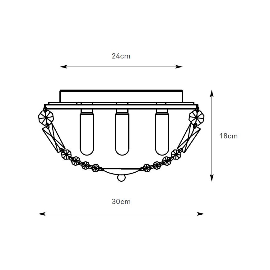 Markslöjd 109031 - Plafon łazienkowy ESTELLE 3xG9/20W/230V średnica 30 cm IP44 mosiądz