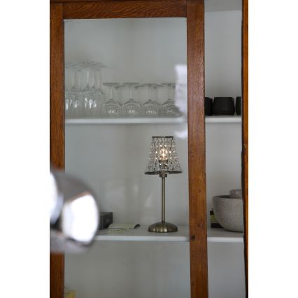 Markslöjd 109125 - LED ściemniana, ładowalna, dotykowa lampka stołowa LIORA 1xE14/2W/2000 mAh, mosiądz