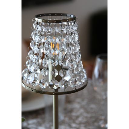 Markslöjd 109125 - LED ściemniana, ładowalna, dotykowa lampka stołowa LIORA 1xE14/2W/2000 mAh, mosiądz