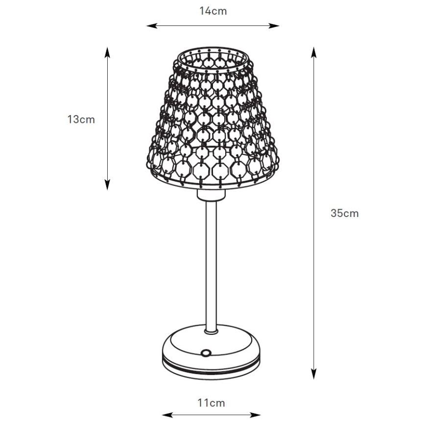 Markslöjd 109125 - LED ściemniana, ładowalna, dotykowa lampka stołowa LIORA 1xE14/2W/2000 mAh, mosiądz