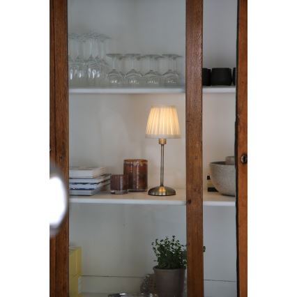 Markslöjd 109126 - Lampa stołowa LED ANNO, ściemnialna, ładowalna, dotykowa, 1xE14/2W/2000 mAh, biała/mosiądz