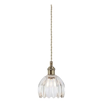 Markslöjd 109136 - Lampa wisząca na lince GOTA 1xE14/40W/230V Ø 13 cm mosiądz/przezroczyste szkło