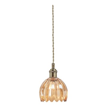 Markslöjd 109137 - Lampa wisząca na przewodzie GOTA 1xE14/40W/230V średnica 13 cm dymiony beż/mosiądz