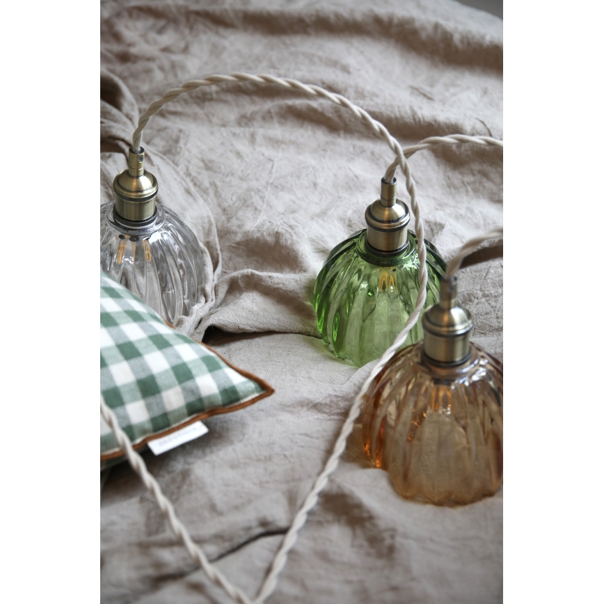 Markslöjd 109137 - Lampa wisząca na przewodzie GOTA 1xE14/40W/230V średnica 13 cm dymiony beż/mosiądz