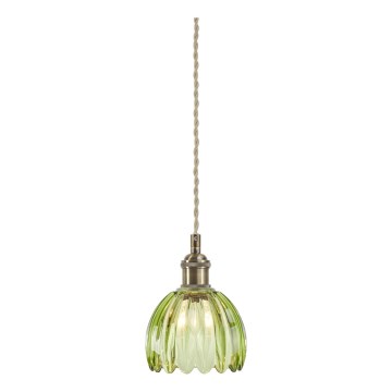 Markslöjd 109138 - Lampa wisząca na przewodzie GOTA 1xE14/40W/230V śr. 13 cm dymna zieleń/mosiądz