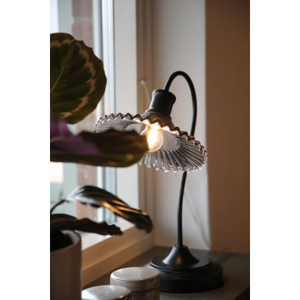 Markslöjd 109151 - Lampa stołowa NOVIA 1xE27/60W/230V czarna/dymnoszara