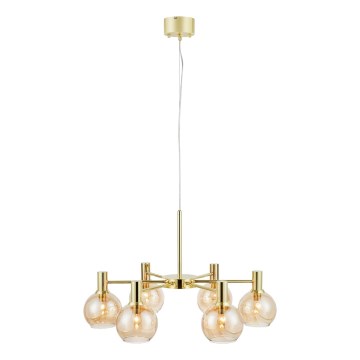 Markslöjd 109153 - Żyrandol na lince AMBRA 6xE14/40W/230V Ø 75 cm złoty/przydymiony beż