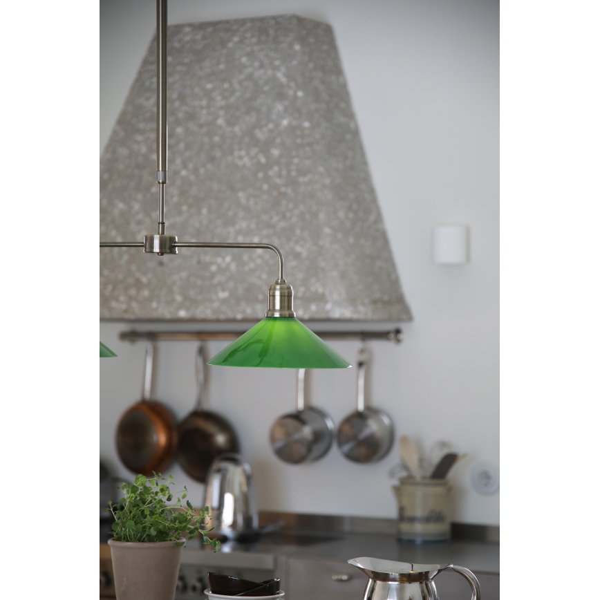 Markslöjd 109161 - Żyrandol na pręcie VELA 2xE27/60W/230V zielony/mosiądz