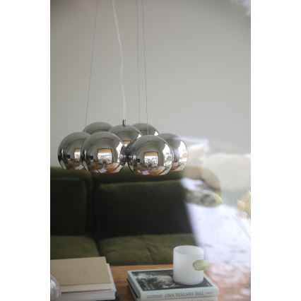 Markslöjd 109167 - Żyrandol na lince CUPOLO 7xE14/40W/230V, śr. 45 cm, błyszczący chrom
