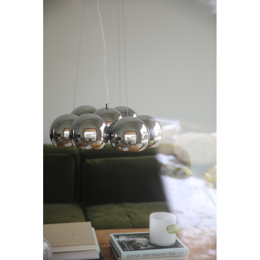 Markslöjd 109167 - Żyrandol na linkach CUPOLO 7xE14/40W/230V chrom błyszczący