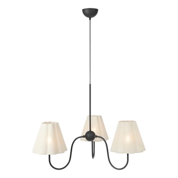 Markslöjd 109172 - Lampa wisząca na lince VEYA 3xE14/40W/230V śr. 90 cm len/czarny