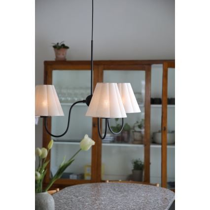 Markslöjd 109172 - Lampa wisząca na lince VEYA 3xE14/40W/230V śr. 90 cm len/czarny
