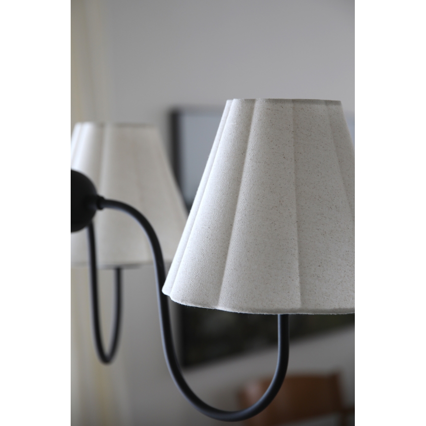 Markslöjd 109172 - Lampa wisząca na lince VEYA 3xE14/40W/230V śr. 90 cm len/czarny