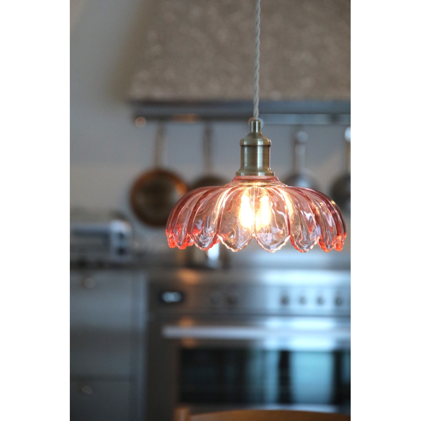 Markslöjd 109178 - Lampa wisząca na przewodzie KURAGE 1xE27/40W/230V mosiądz/przydymiony róż
