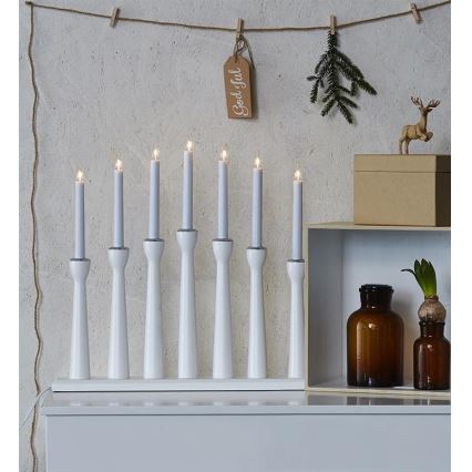 Markslöjd 702232 - Świecznik świąteczny MASESKÄR 7xE10/3W/230V biały
