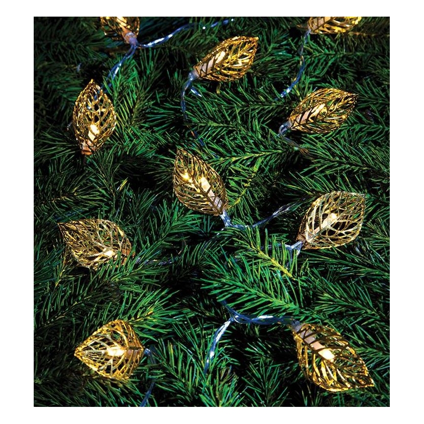 Markslöjd 703859 - LED łańcuch dekoracyjny LEAF LED/3xAA 1,85m ciepła biała