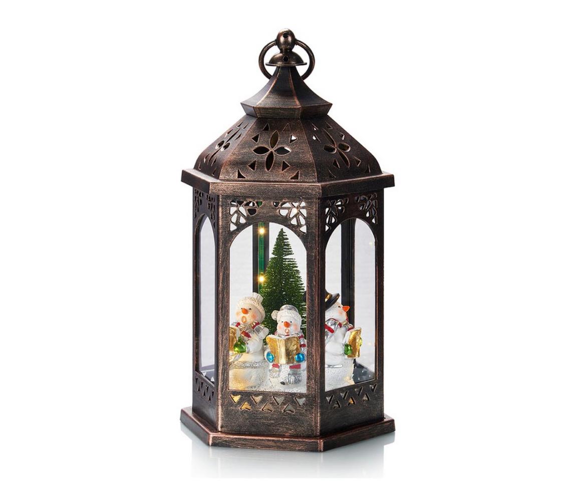 Markslöjd 704973 - LED Świąteczna dekoracja ROLF LED/3xAA brązowa latarnia