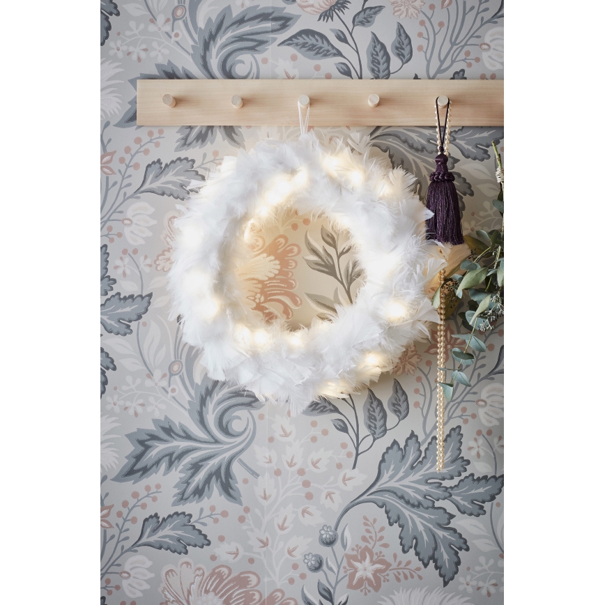 Markslöjd 705290 - LED Wieniec bożonarodzeniowy FEATHER LED/1,2W/3xAA śr. 35 cm
