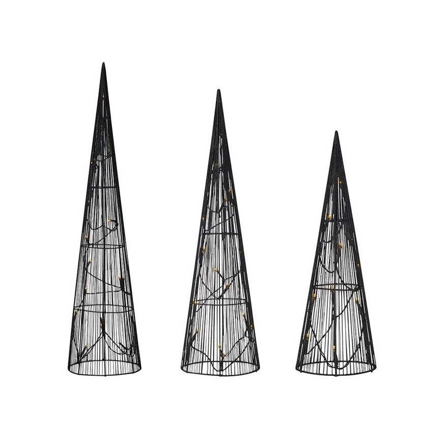 Markslöjd 705748 - SET 3x LED Dekoracja bożonarodzeniowa DUNGE 45xLED/0,03W/4,5V czarna