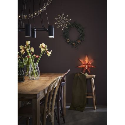 Markslöjd 705807 - Dekoracja świąteczna EMBLA 1xE14/6W/230V, średnica 45 cm, czerwona
